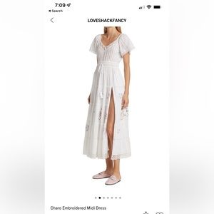 LoveShackFancy Charo Embroidered MIDI Dress.